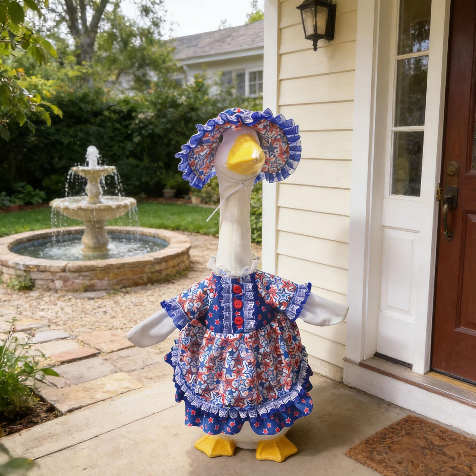 

Goose Outfit with Hat Patriotic Skirt for Backyard Holiday Yard