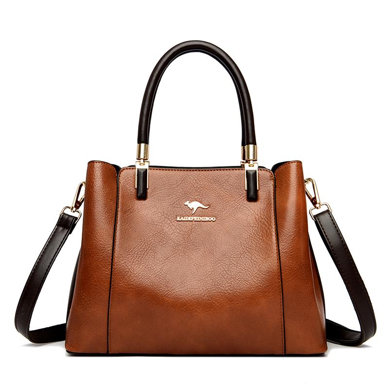 Large Capacity 3 Layer Design Women's Handbags Designer Shoulder Crossbody Bags High Quality PU Leather Ladies Casual Tote Bag
