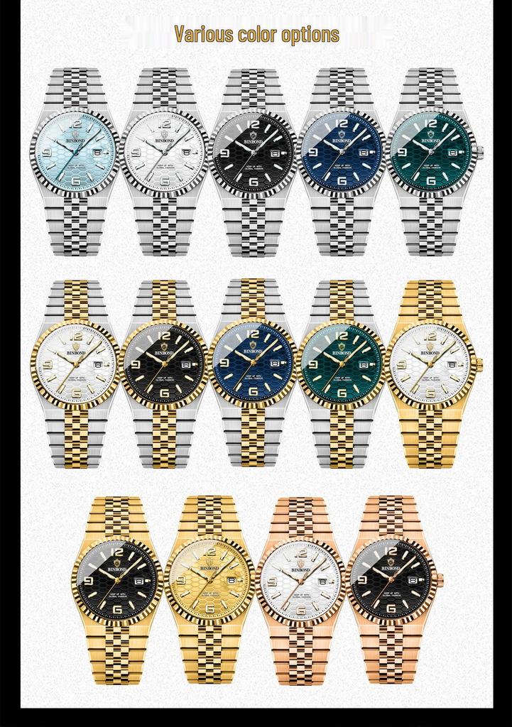 Binbang BINBOND Men's High-End Genuine 2025 Large Dial Watch