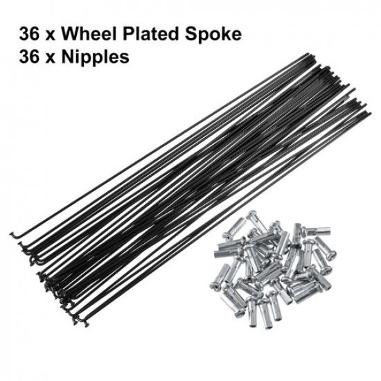 Universal Bicycle Steel Spokes 14G Bike Spoke 259mm Length w/ Nipples Pack of 36
