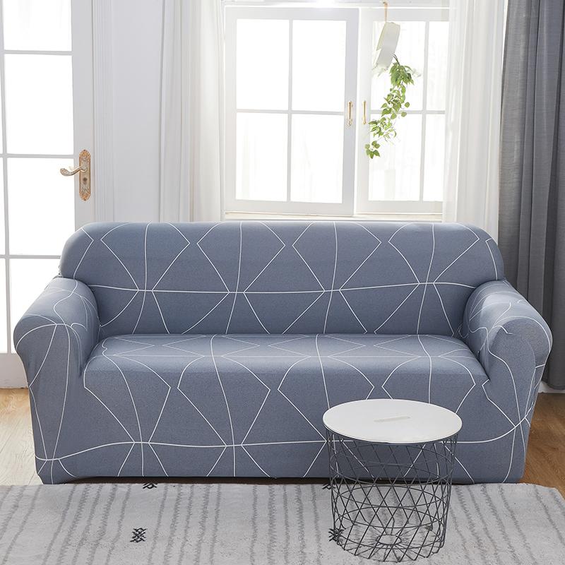 Ash Color Elastic Sofa Covers For Living Room Corner L -Shape Couch Cover Sectional Chair Slipcovers Protector Cover 1 /2 /3 /4 Seat