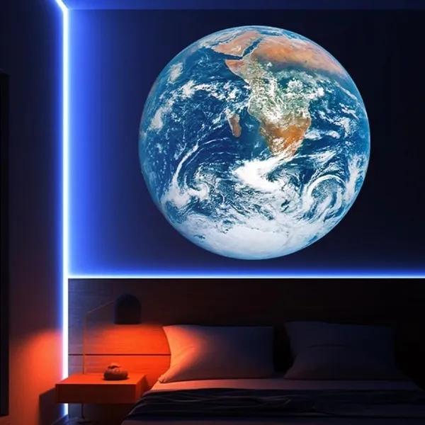 Mini Lámpara Proyector Tierra Luna Luz de Proyección de Estrellas Proyector de Planetas Atmósfera de Fondo Luz Nocturna LED para Decoración de Pared de Dormitorio