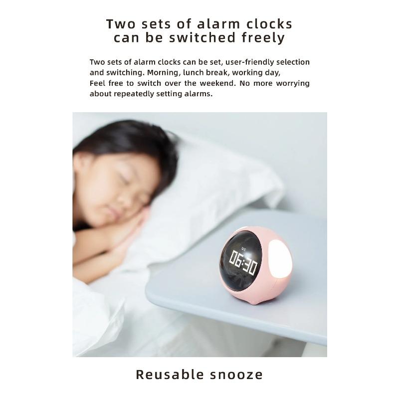 Child Alarm clock Digital Emotion Table Clock WIth Light Cute Cartoon Alarm Clock For Kids