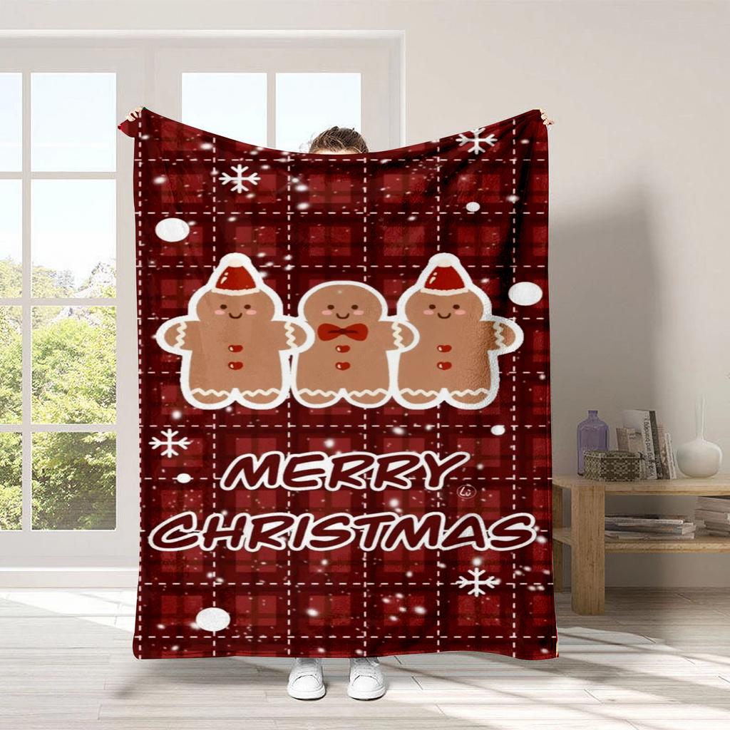 Christmas Cartoon Series Printed Blanket for Sofa Travel Camping Living Room Office Conditioning Blanket for All Seasons Gifts