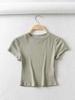 Summer Sexy Women O-neck Short-sleeve T-shirt Slim Elastic Skinny Crop Tops