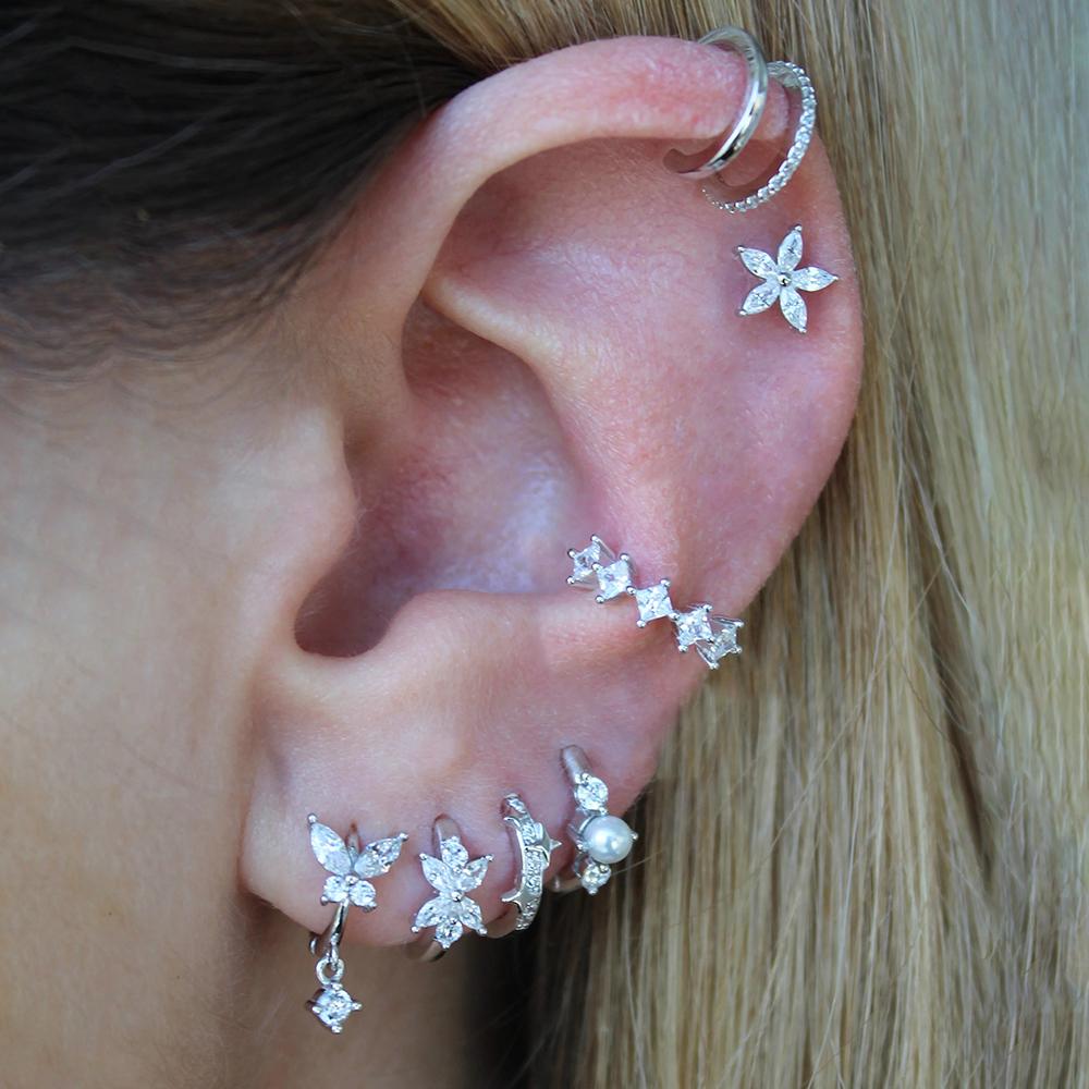 1Pc Simple Square Zircon Earcuff Clips On Earring for Women Girls No Fake Piercing Cartilage Earrings Ear Ring Without Hole