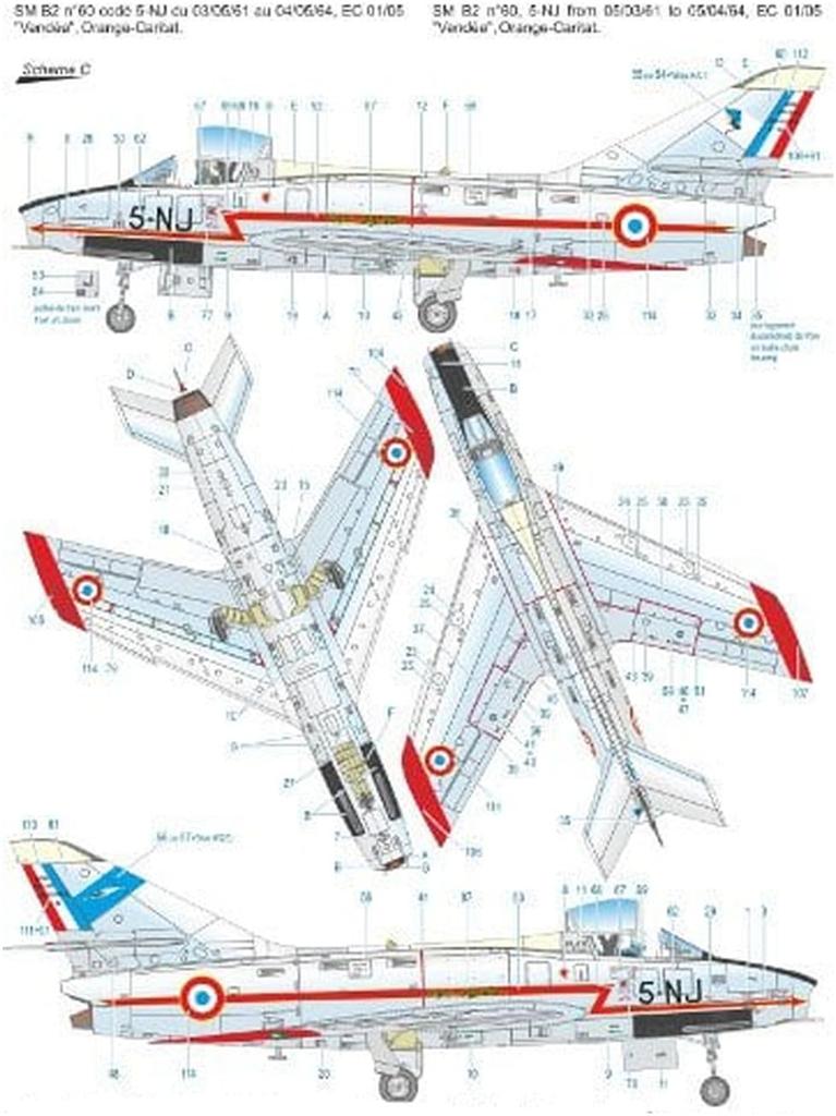 Azure From French Dassault Super Mystere B2 Early Plastic Model AZUFR7001 1/48