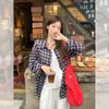 Korean Retro Plaid Lazy Style Shirt Long-sleeved Women's Autumn Relaxation Loose Versatile and Thin Top
