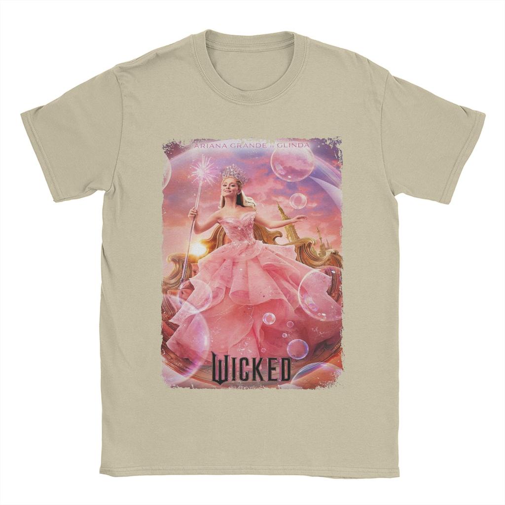 Wicked Fantasy Movie T-Shirts Men Elphaba Glinda Leisure Cotton Tees Crewneck Short Sleeve T Shirt Printed Clothing