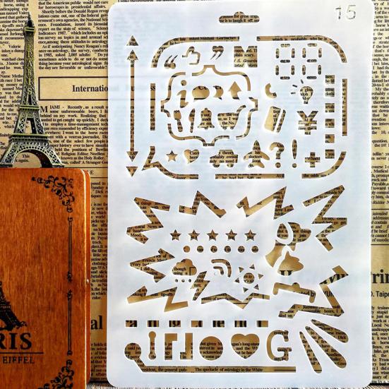 Englische Alphabet-Nummern-Vorlage zum Selbermachen, Scrapbook-Zeichnungsschablone, Messlineal