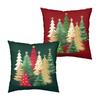 2Pcs Christmas Tree Pillowcase Santa Claus Snowman Pattern Zipper Invisible Lightweight Breathable Winter Pillow Cover