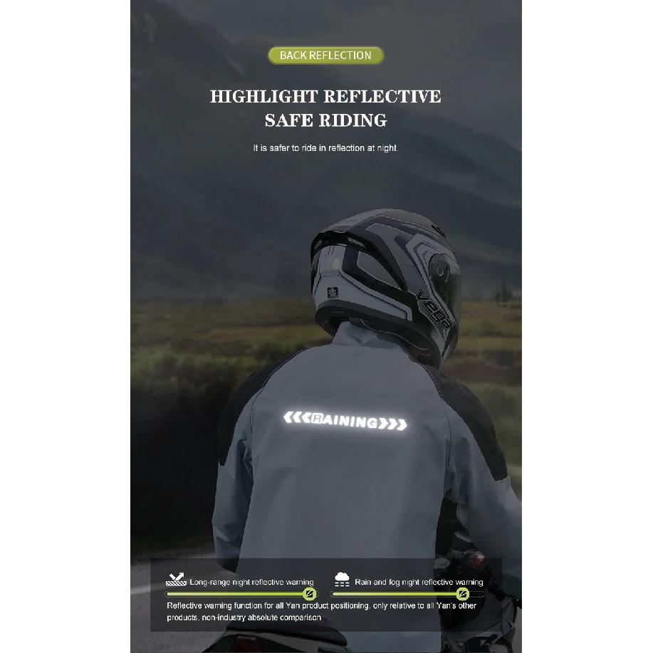 Motorcycle Raincoat Suit Men Outdoor Waterproof Rainwear Reflective Riding Raincoat Raincoat Set Specially Designed for Cycling