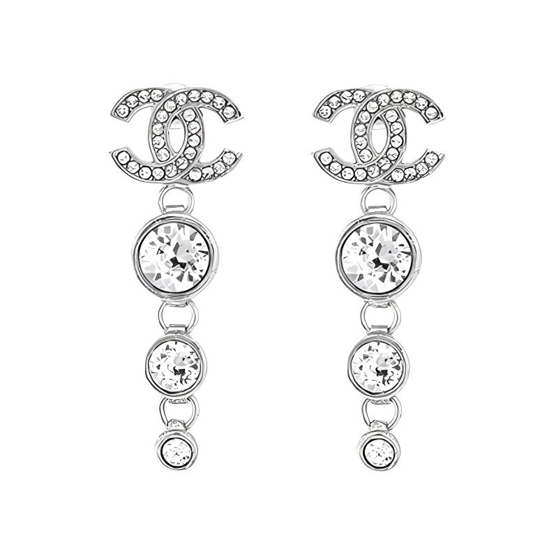 

CHANEL [23 Spring and Summer] Double C Ball Pendant Pendant Metal Earrings Women s Style срібний