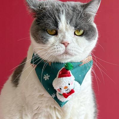 Christmas Cat Bandana Collar Elastic Holiday Dress Up Pet Costume Christmas Pet Bandana For Family Gathering Photoshoot Party
