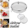 Stainless Steel Airfryer Basket Rust-proof Quickly Drain Oil Draining Basket Round Durable Food Storage Baskets