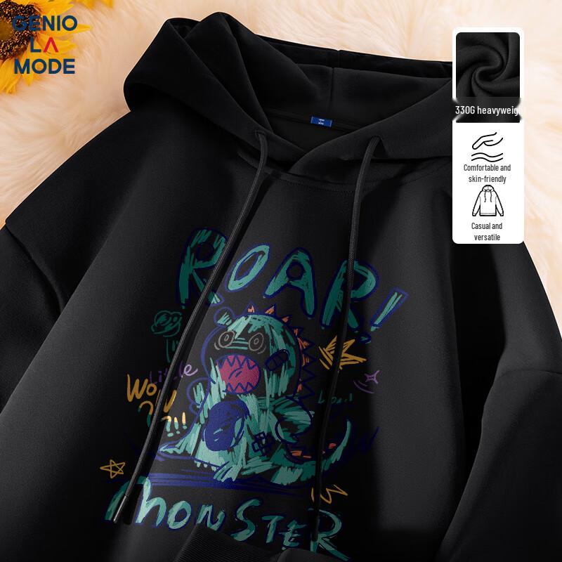GENIOLAMODE Men's Hooded Graffiti Monster Sweatshirt