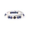 Jbans Classic Blue Lapis Lapis 063 Gemstone Pearl Mix Double 1044 Chain Bracelet Set (C2401-Se344_Sv)