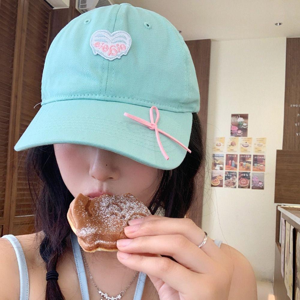 Sunscreen Sun Hat Cotton Peaked Cap Fashion Love Heart Baseball Cap  Girls