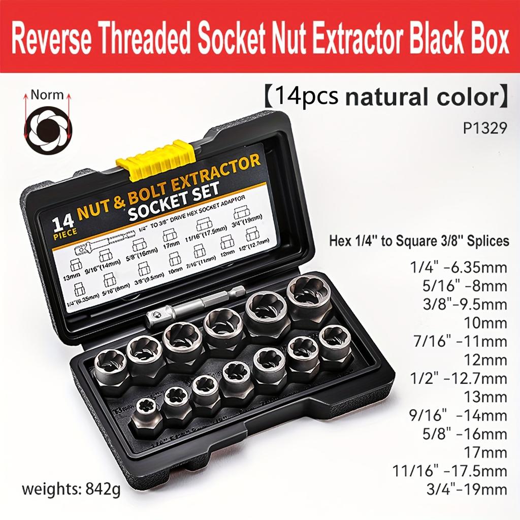 14pcs Nut Extractor, Anti-tooth Sleeve, Sliding Tooth Sleeve, ScrewDamaged Nut Screw Cap Extractor