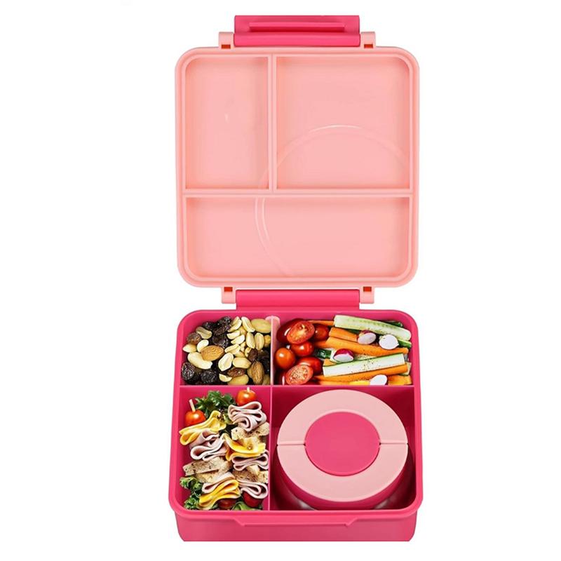 A74G-Insulated Bento Box For Kids Thermo Leak-Proof Lunch Container 4 Compartment For Hot & Cold Food, School & Travel