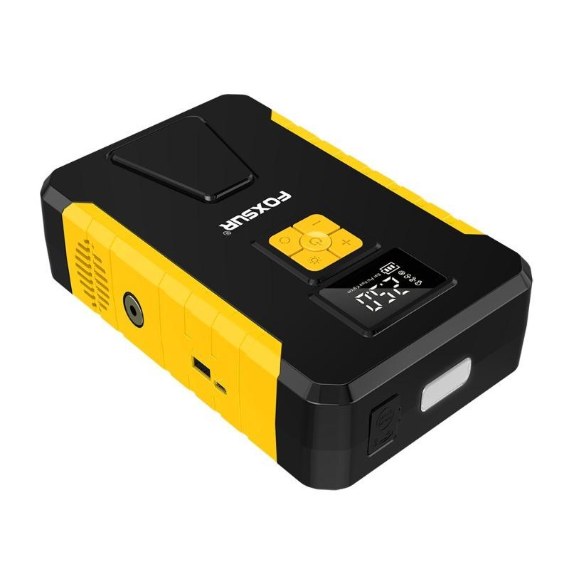 Portable 12V Emergency Starting Power Supply Car Jump Starter Inflation Pump Motorcycle Car Tire Inflator коричневый