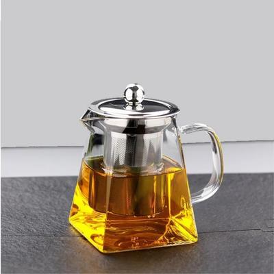 Glass Teapot Heat-resistant Flower High Borosilicate Fair Pot Stainless Steel Bubble Teapot with Filter Heat-resistant Glass Pot