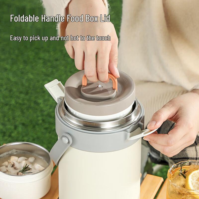 Zhi Shi 3-Layer 304 Stainless Steel Vacuum Insulated Food Jar with Cutlery