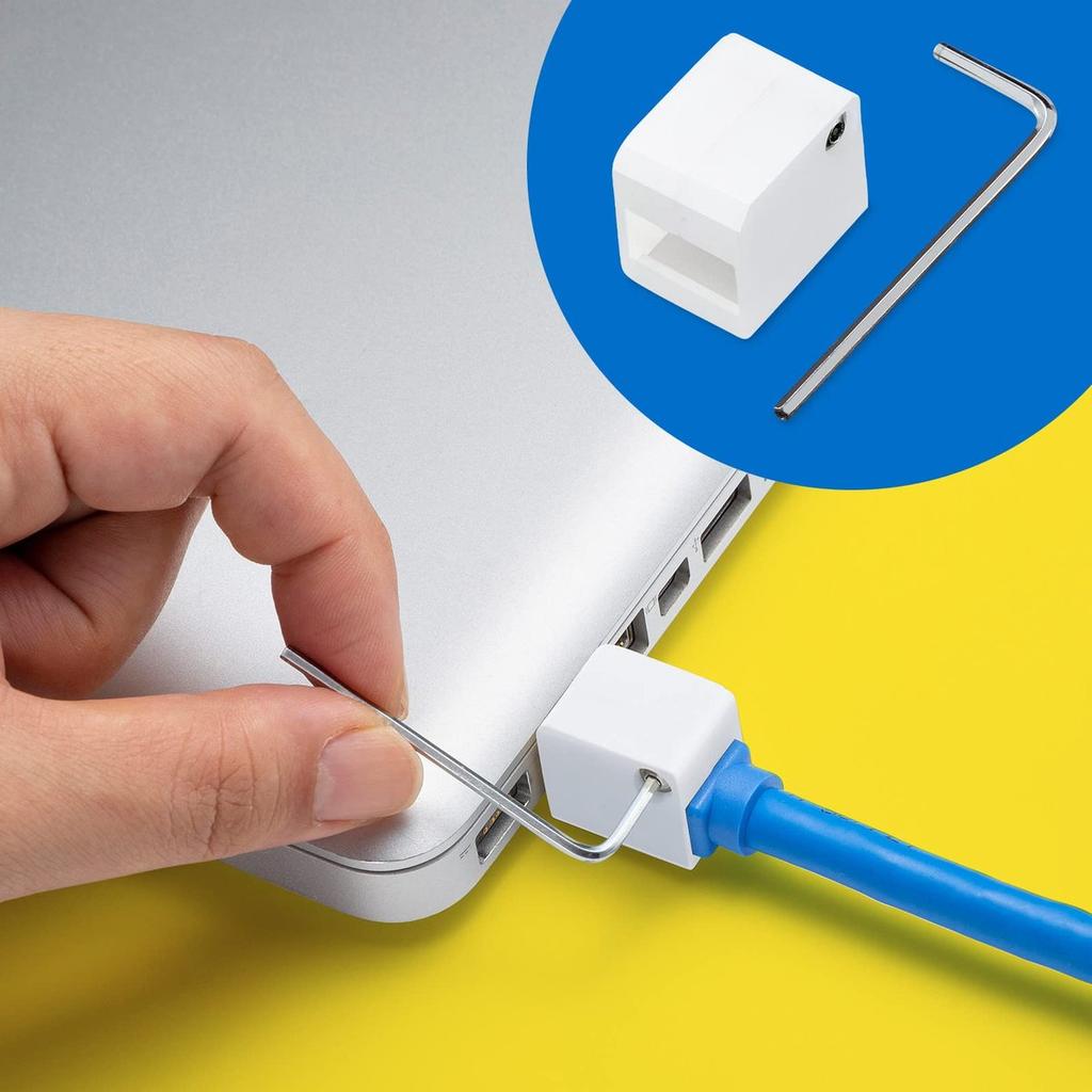 Sanwa Supply LAN Cable Lock SL-93 RJ45 Security Lock for Network Connector Port Cover with Special Wrench Key Anti-Theft Device