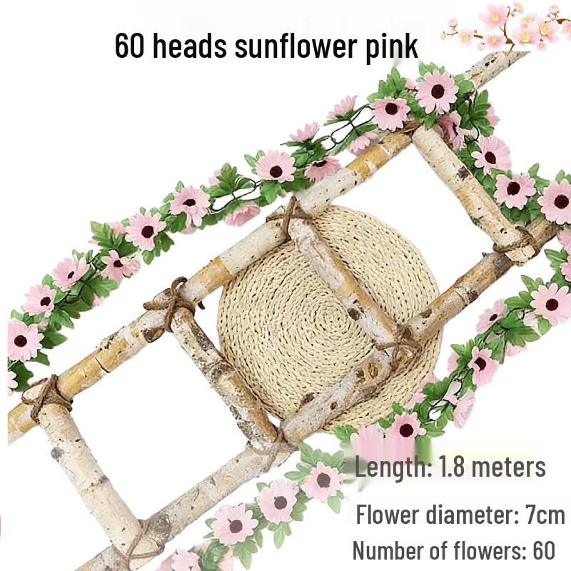Sunflower Vine Faux Floral Decor for AC Pipe & Wall Hanging