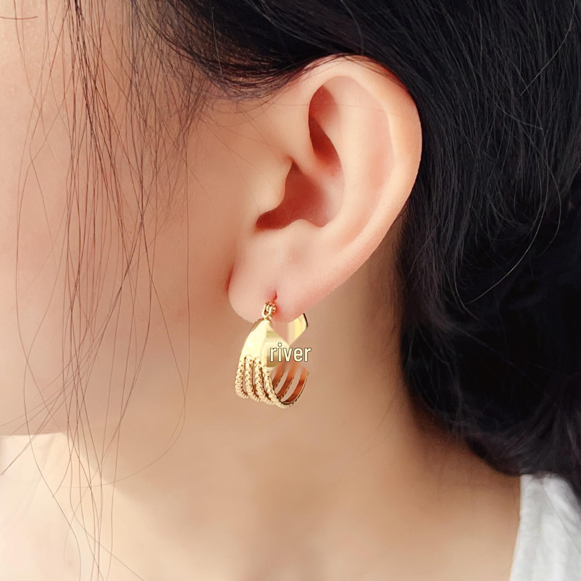 

Unique High-End Geometric Round Earrings for Women ZJ-11618
