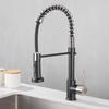 All Copper Rotatable Dual Mode Kitchen Faucet with Spring Neck for Hot and Cold Water