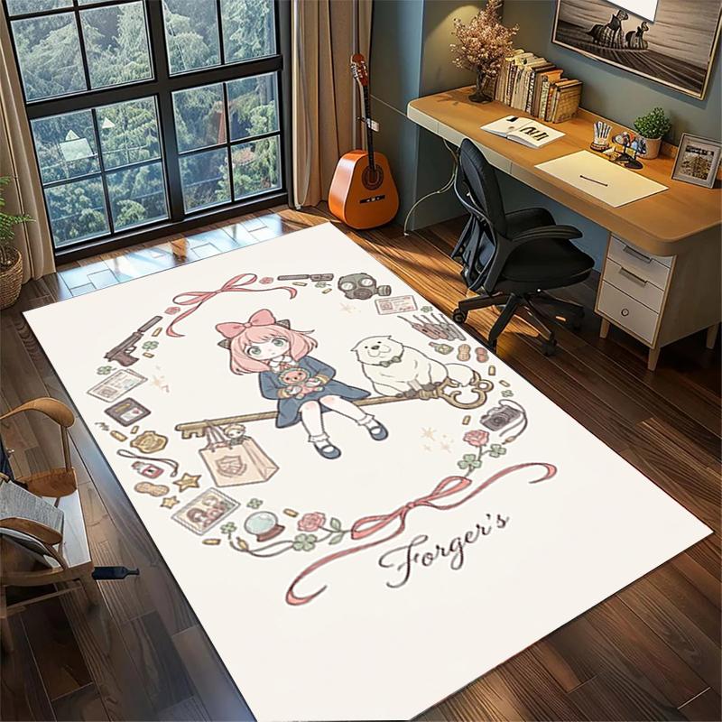 Large Area Floor Mat Rug "Spy × Family" Non Slip Washable Carpet Bedroom Gamer Room Decor—kwq95