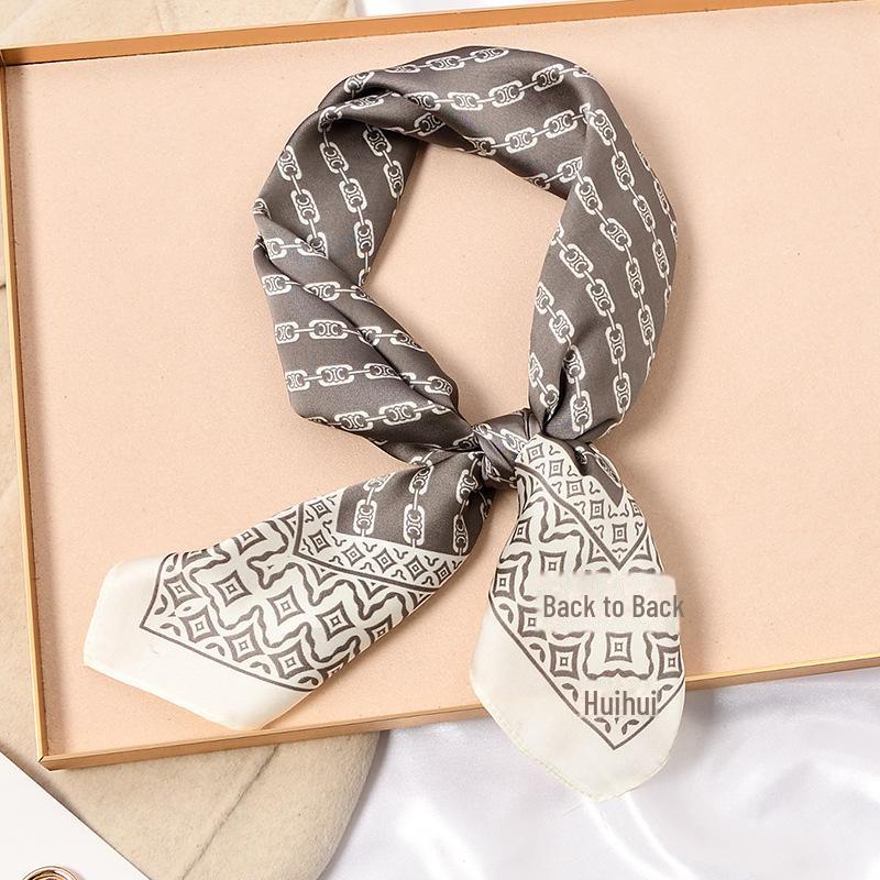 Vysoce kvalitní hedvábný šátek: 70cm Módní dámský čtvercový šátek, Celoroční, Lehký na jaro, podzim, léto, nebo jako stylový doplněk ke košili.