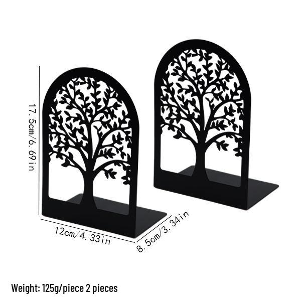 Creative Wrought Iron Metal Book Storage Rack and Personalized Hollowed-Out Bookends