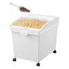 Ingredient Bin, 8.8 Gallons Capacity Ingredient Storage Bin, PP Material Flour Bins On Wheels, White Shelf Ingredient Bin with Scoop and Sliding Lid,