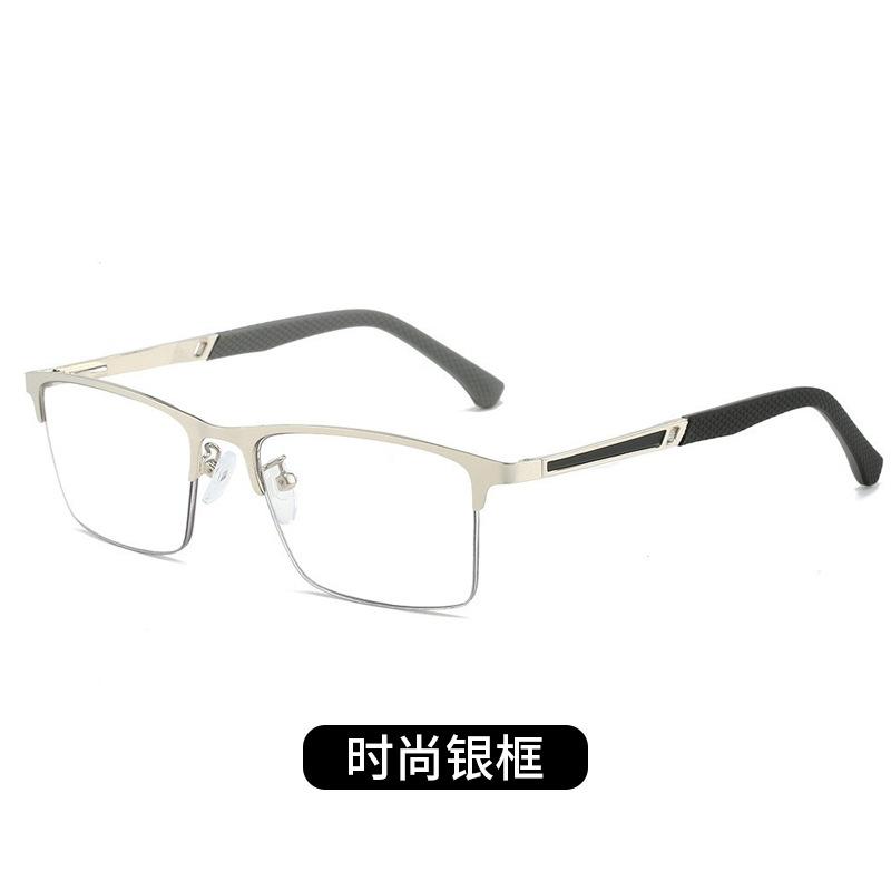 Anti Blue Light Blocking Half Frame Reading Glasses Men Women Business Metal Frame Resin Prescription Lenses Eyewear +1.0~4.0