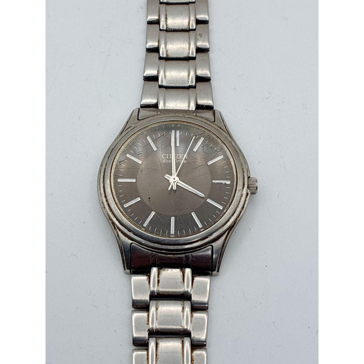 CITIZEN Citizen Eco Drive Silver Analog Watch Solar Men s Belt Removed Working Item