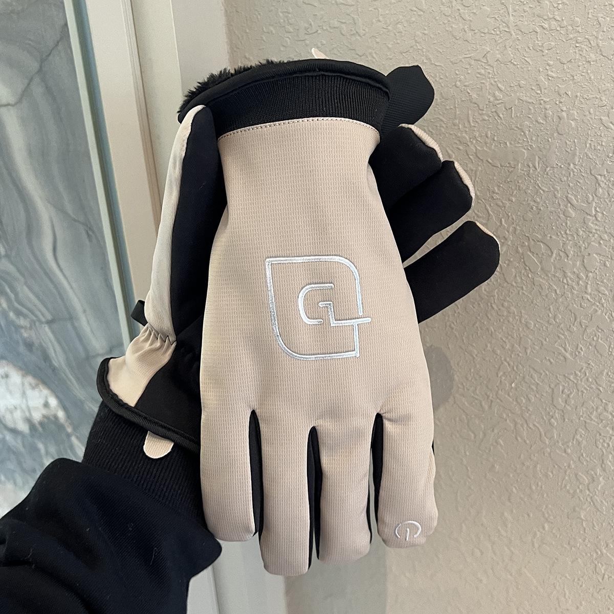 

Versatile for Both Men and Women Thickened with Fleece Warm Windproof Cold Proof Water Proof Five Finger Touch Screen for Cycling One size