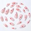 Valentine's Almond Press-on Nails: 24-Piece Heart & French Tip Set In Pink & White