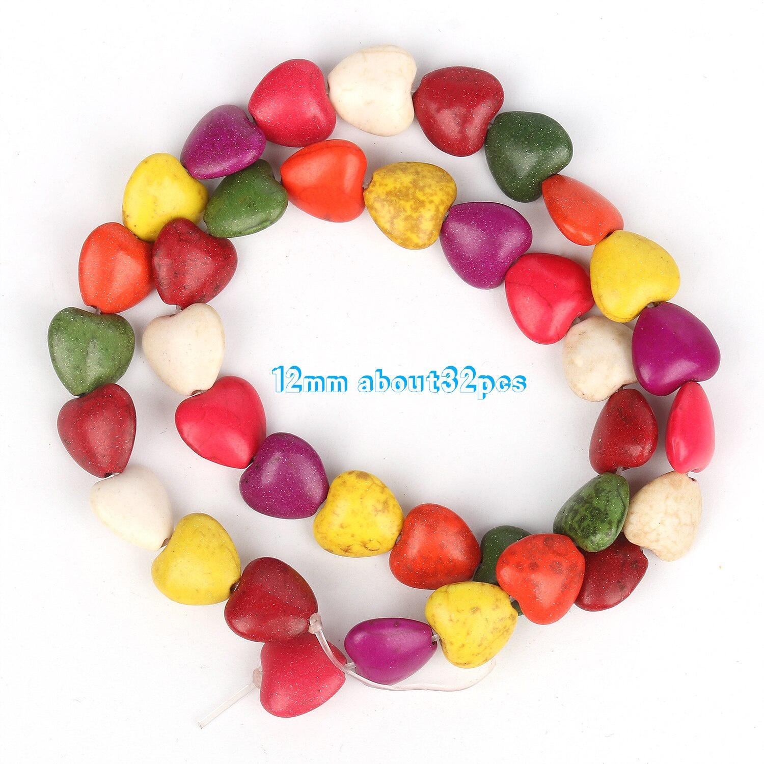 

Листья в форме креста, разноцветные бирюзовые бусины из натурального камня, свободные бусины-разделители для изготовления ювелирных изделий, браслет ручной работы «сделай сам», 15 дюймов heart 12mm