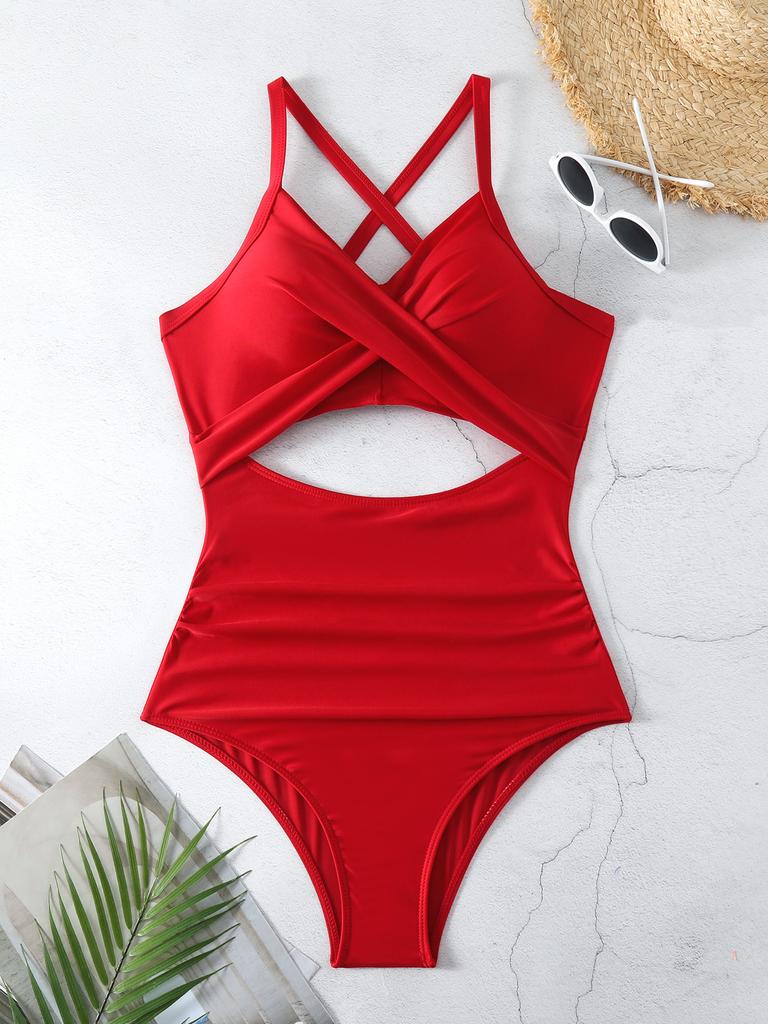Women’s Sexy Monokini Bathing Suit One-Piece Cut-Out Bikini Swimsuit, Backless Tight-Fit Swimwear