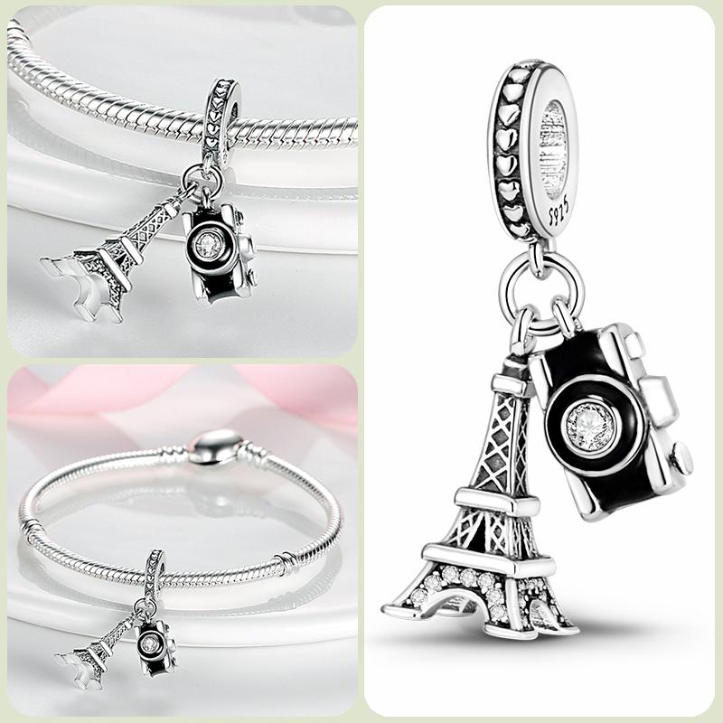 Modne koraliki zawieszki S925 ze srebra próby 925 w stylu klasycznym i romantycznym z motywem żółwia lotosu, odpowiednie do oryginalnej bransoletki DIY na prezent