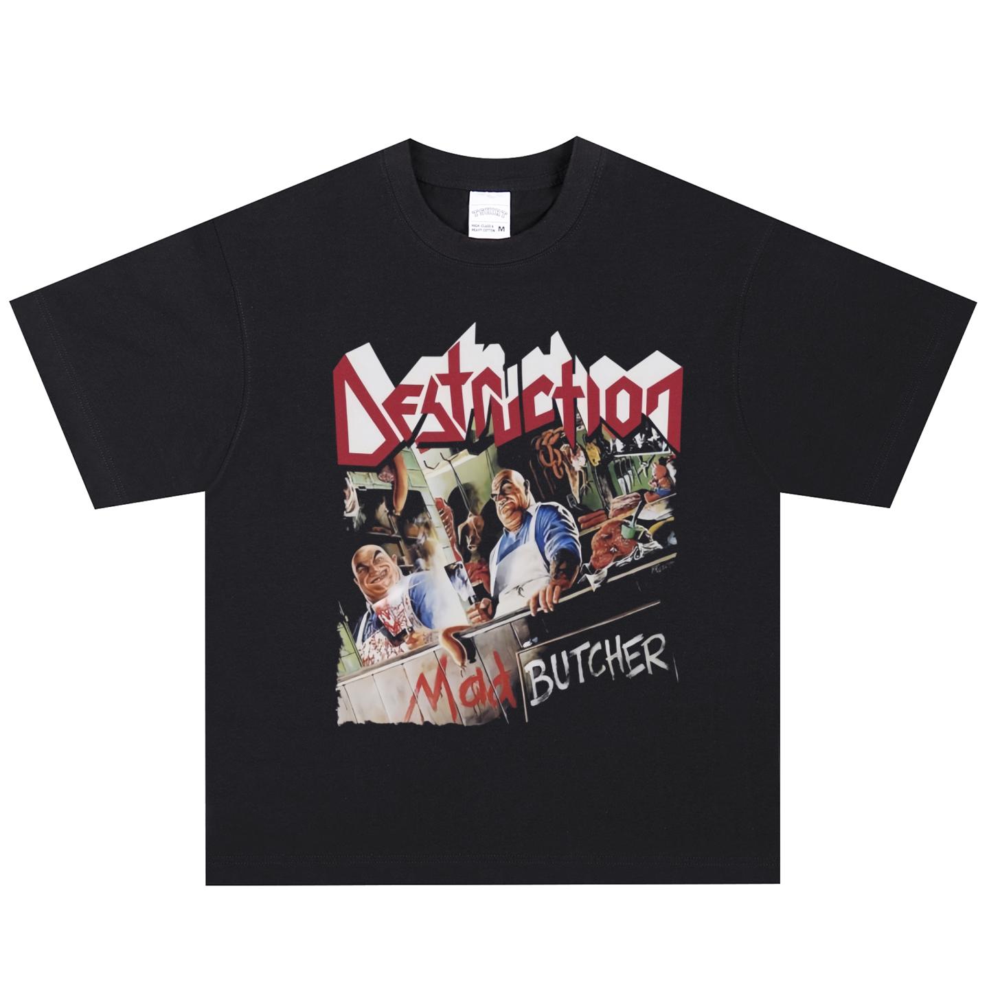 Destruction T-Shirt, Soft Fabric Casual Daily Wear S
