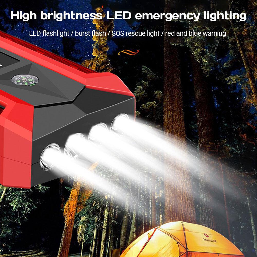 600A Car Jump Starter 89800mah Power Bank Car Battery Charger Booster Starter Device with Air Pump Automotive Tyre Inflator