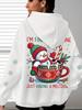 Bequemer Christmas Hoodie in Übergröße mit lustigem Schneeprint, perfekt für die Feiertage. Weich