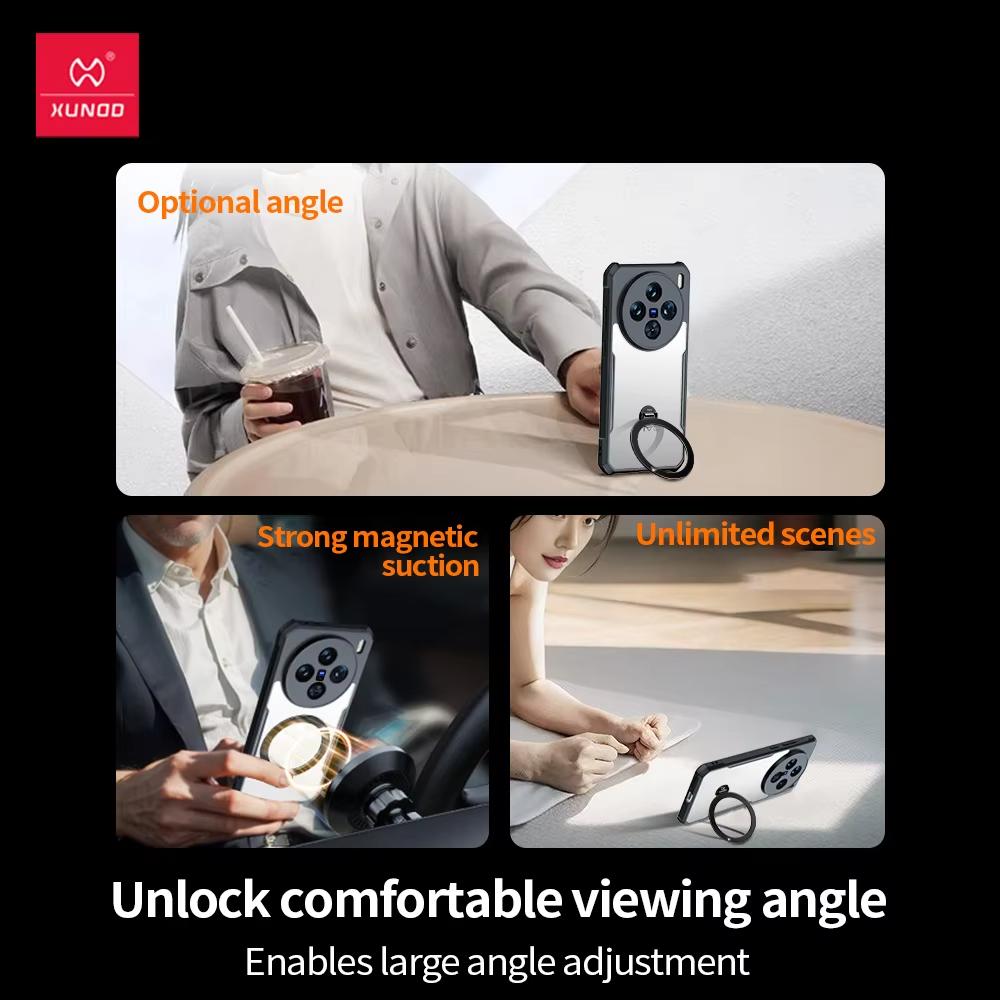 XUNDD Für Vivo X200 Ultra X200 Pro Hülle Luxuriöses Gehäuse Airbag Stoßfest Schützende Handyhülle Mit Drehbarer Magnetischer Halterung Ständer