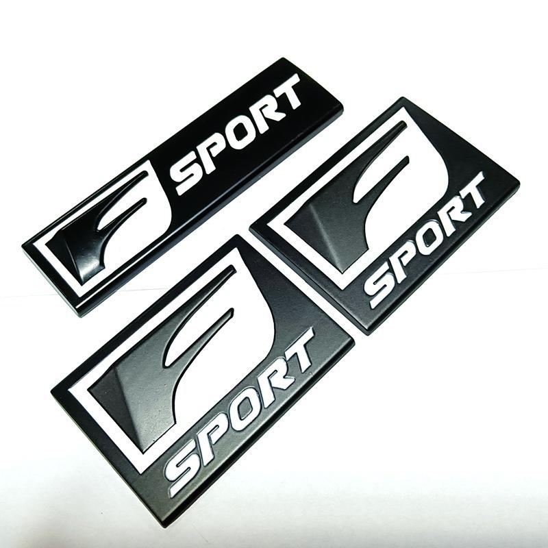 

F-SPORT Metal Car Sticker for Lexus Lingzhi Logo Modification - Fender Pair Large Gun Black Square (1 piece)