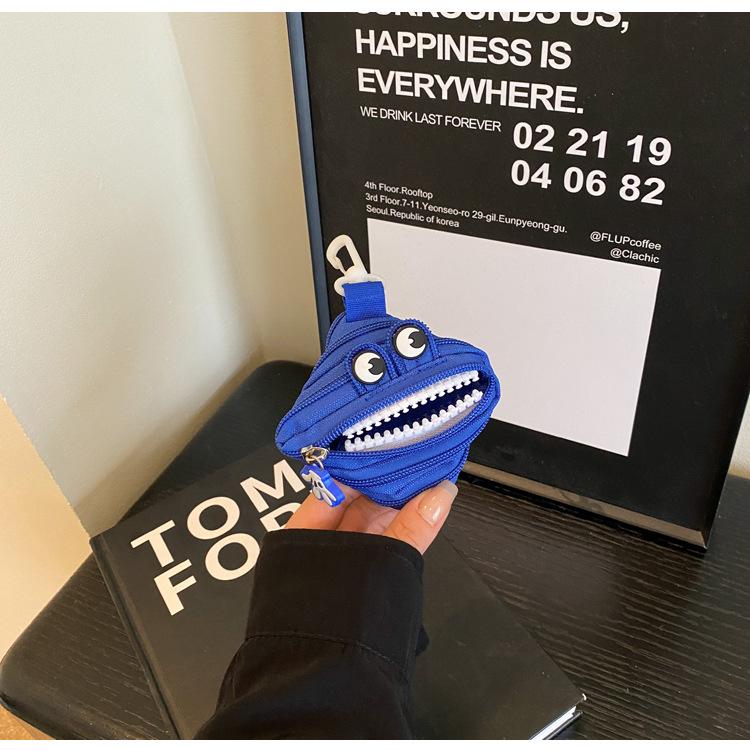 New Trendy Personalized Monster Storage Bag - Mini Cute Compact Zipper Pendant Pouch, Portable Hanging Decoration