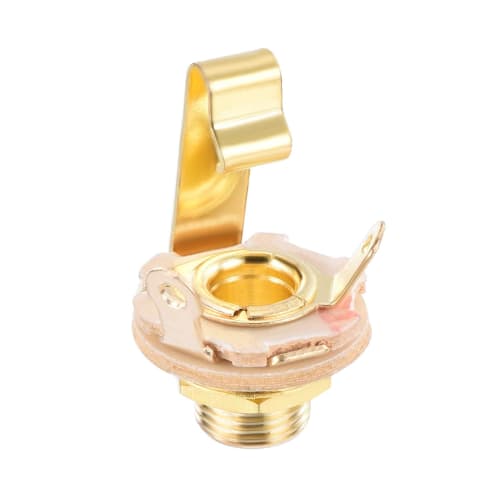 uxcell Guitar Input Jack, 1/4" Stereo Jack Mono Panel Mount Socket (Gold) for Guitars, Bass, Speakers, and Footswitches