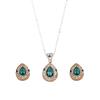 1set/3pcs (Necklace + Earrings) Women's Elegant Jewelry Set Water Drop Pendant Crystal Diamond Women's Jewelry Set